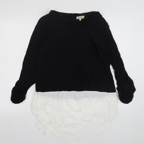 Papaya Womens Black  Viscose Basic Blouse Size 12 V-Neck