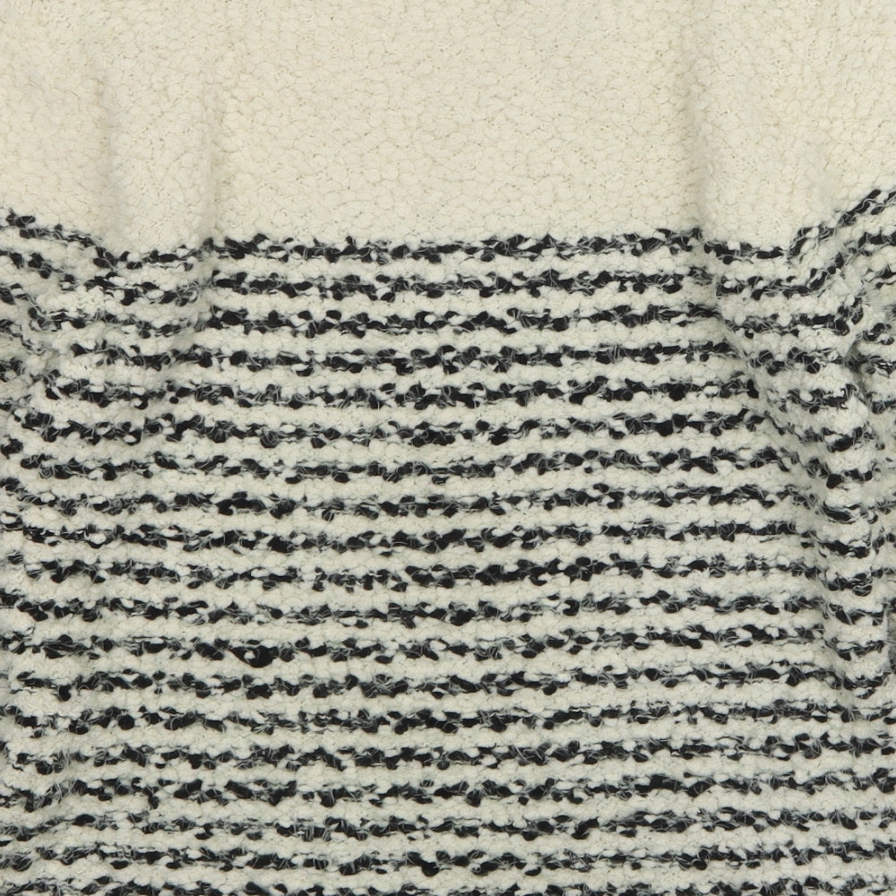 Bonmarche  Womens Beige Round Neck Striped Polyester Pullover Jumper Size M