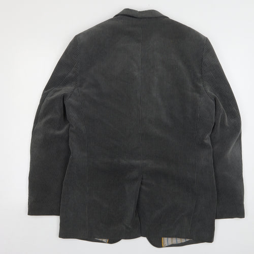 Douglas Mens Grey Striped Polyester Jacket Suit Jacket Size 40