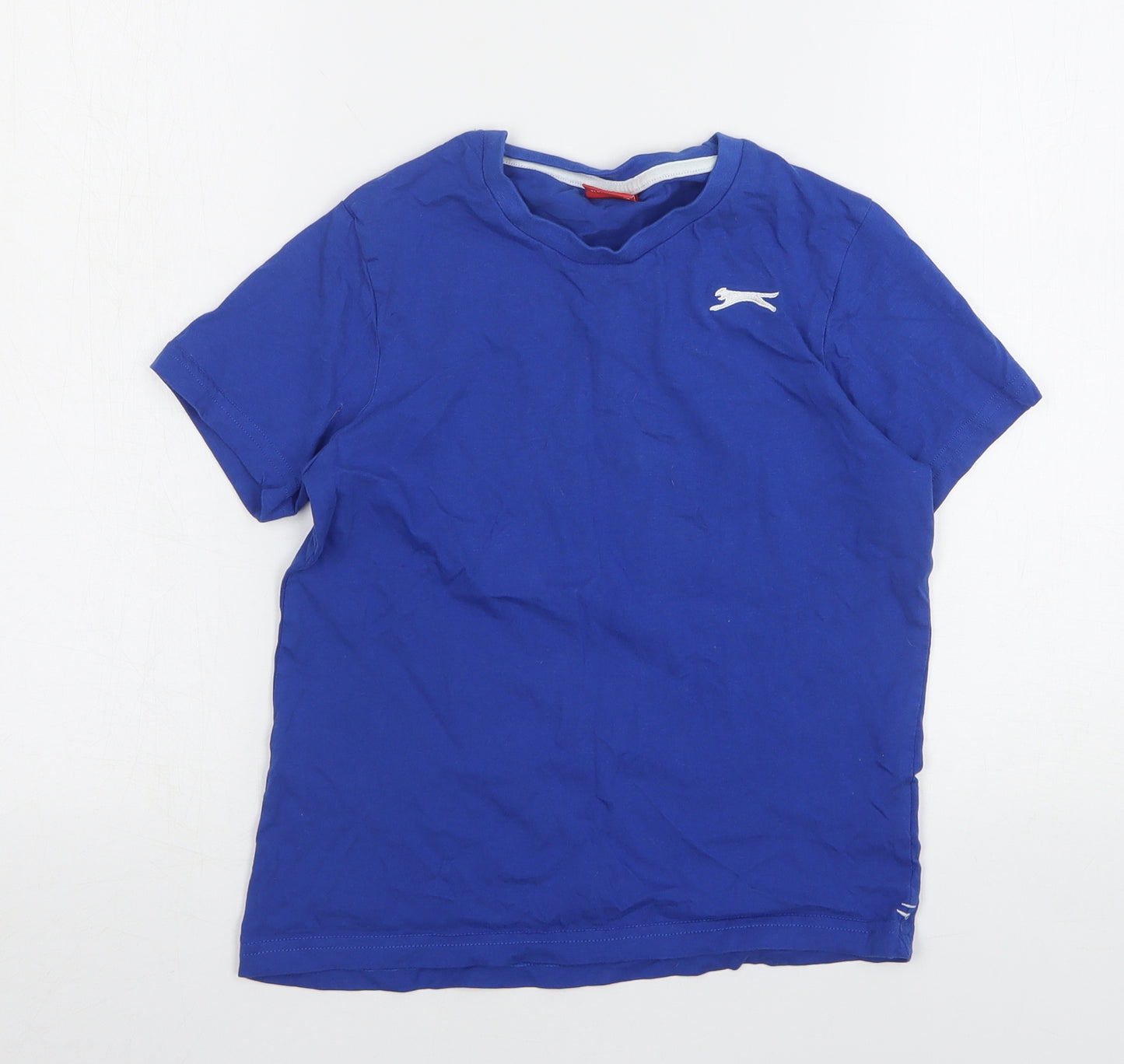 Slazenger Boys Blue  Cotton Basic T-Shirt Size 9-10 Years Round Neck