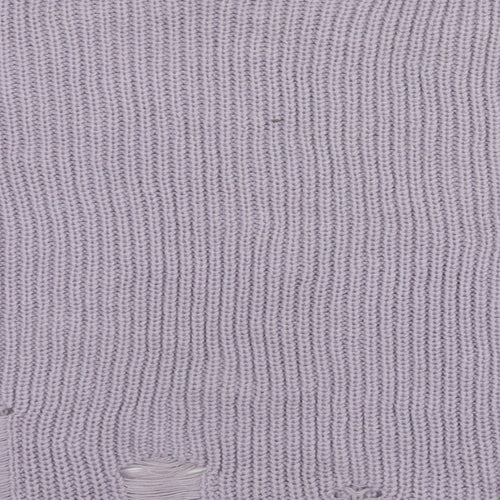 New Look Womens Purple Round Neck  Acrylic Pullover Jumper Size M