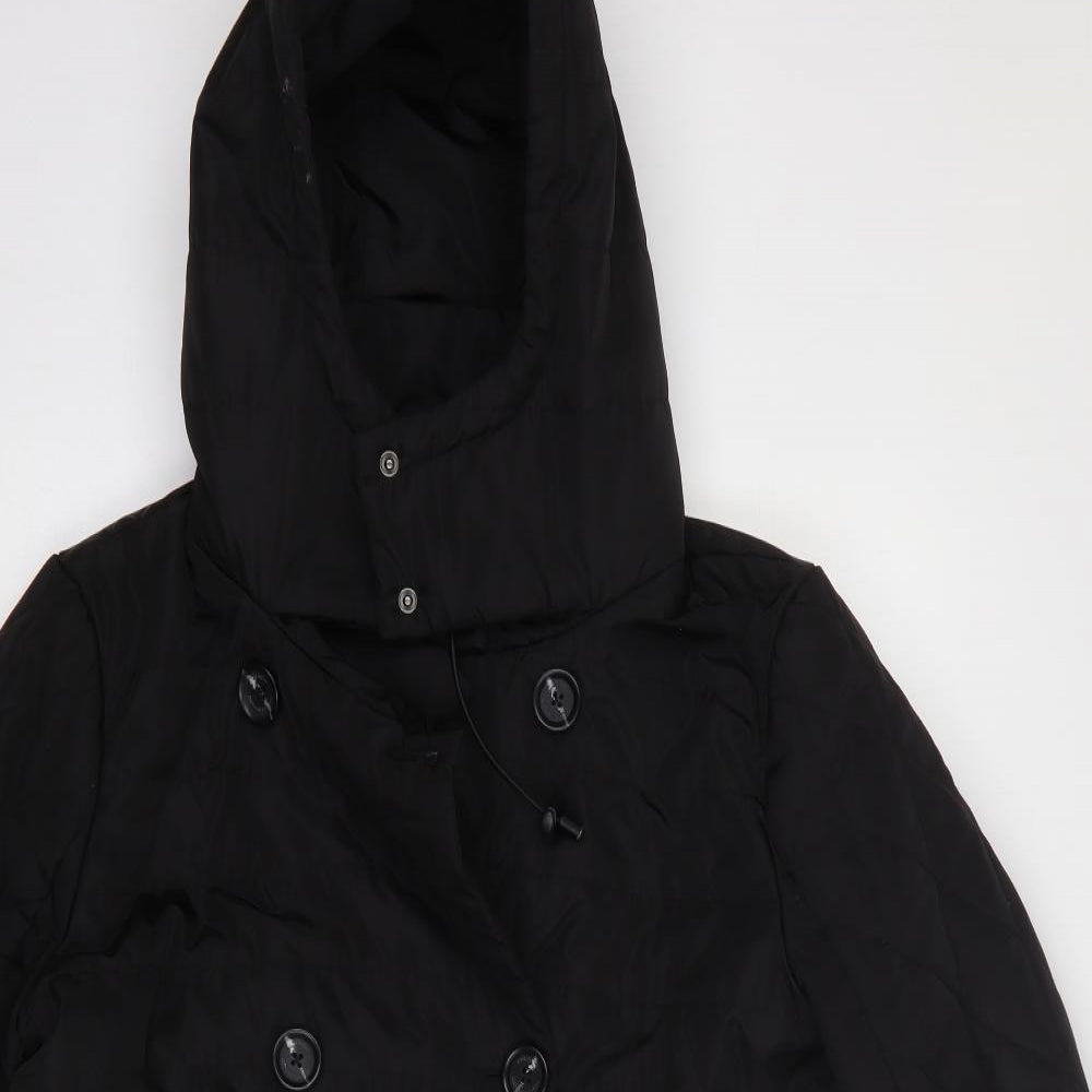 French Connection Womens Black   Rain Coat Coat Size 14