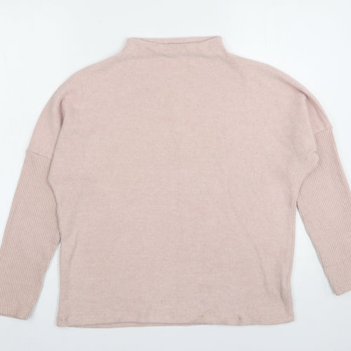 H&M Womens Pink High Neck  Viscose Pullover Jumper Size XS