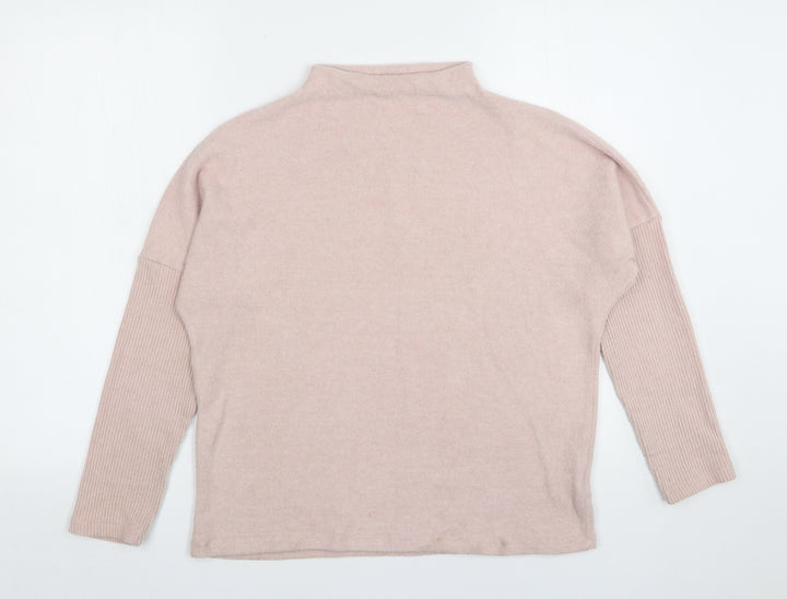 H&M Womens Pink High Neck  Viscose Pullover Jumper Size XS