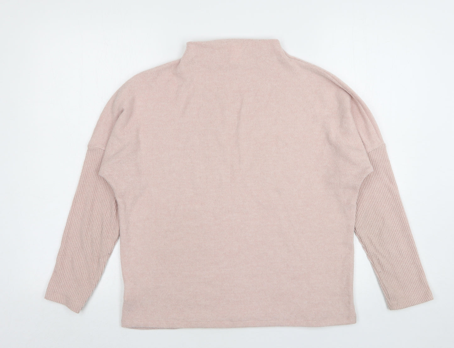 H&M Womens Pink High Neck  Viscose Pullover Jumper Size XS