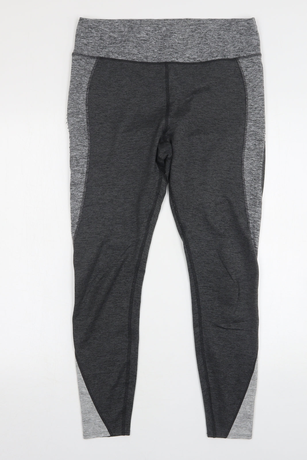 Marks and Spencer Womens Grey  Polyester Compression Leggings Size 14 L28 in Regular