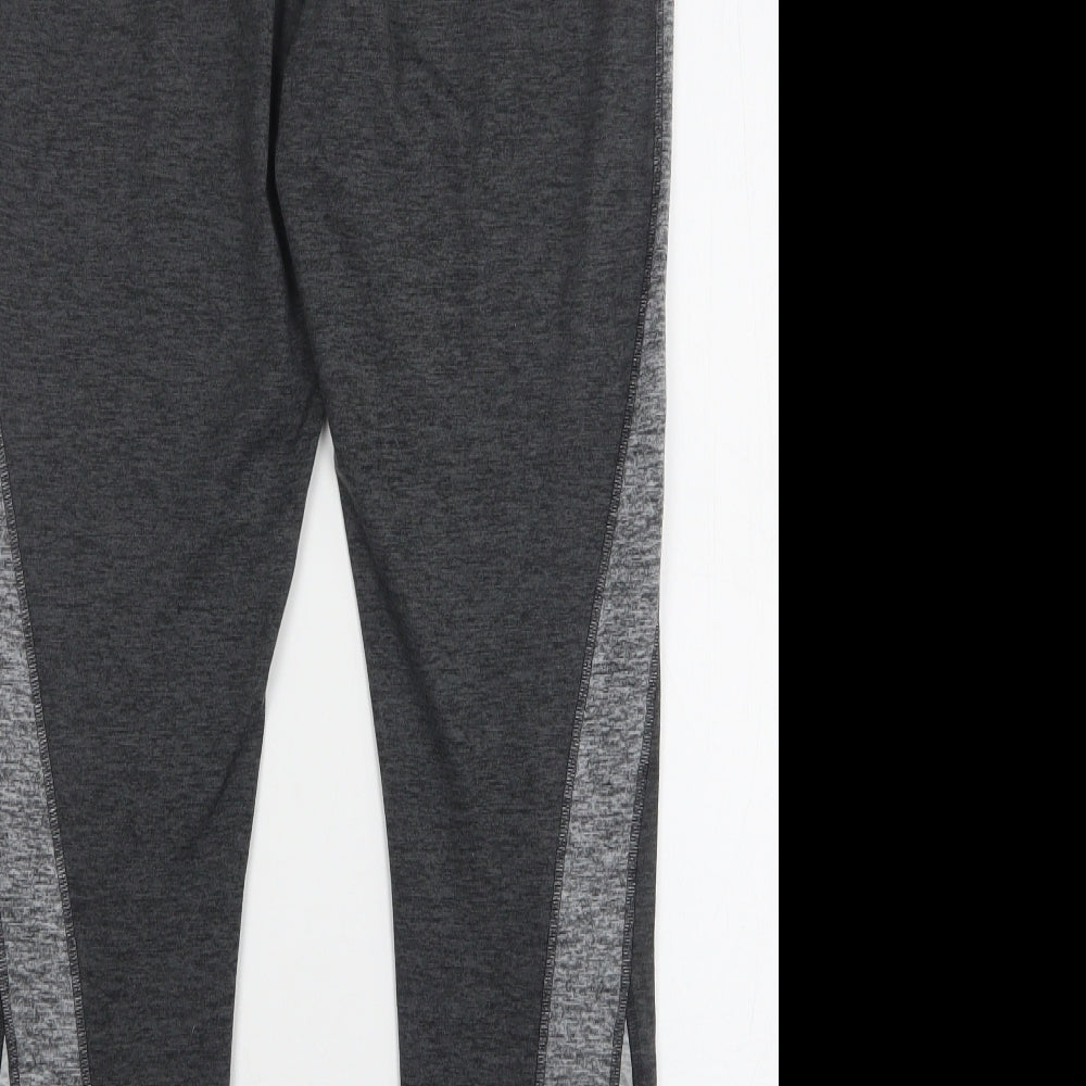 Marks and Spencer Womens Grey  Polyester Compression Leggings Size 14 L28 in Regular
