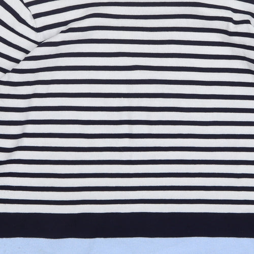 First Avenue Womens Multicoloured Round Neck Striped Polyester Pullover Jumper Size M