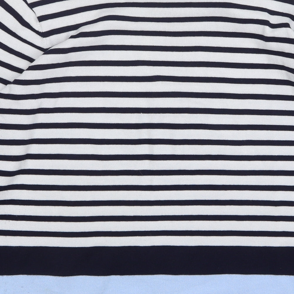 First Avenue Womens Multicoloured Round Neck Striped Polyester Pullover Jumper Size M