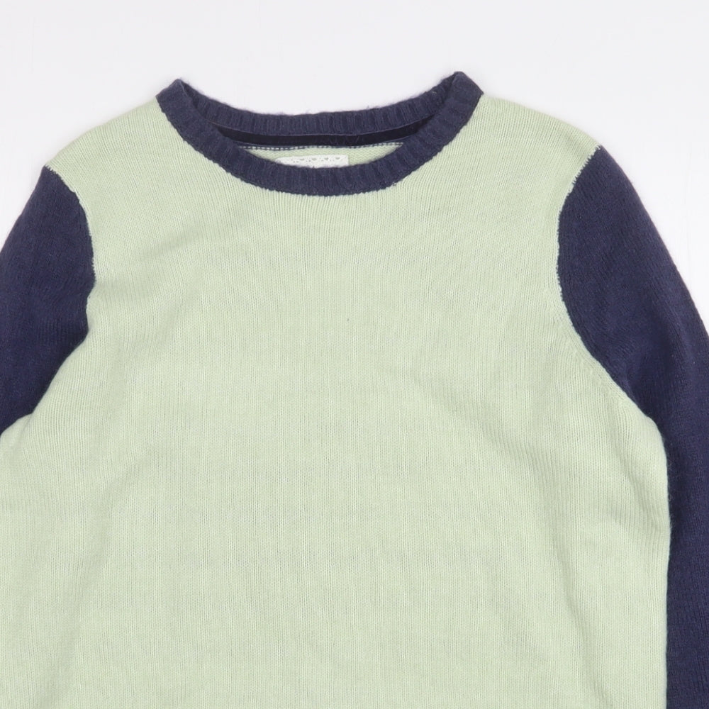 Mantaray Womens Green Round Neck Striped Acrylic Pullover Jumper Size 14