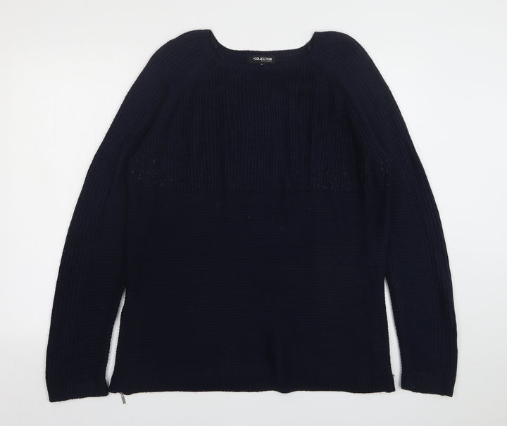 Debenhams  Womens Blue Round Neck  Acrylic Pullover Jumper Size 14