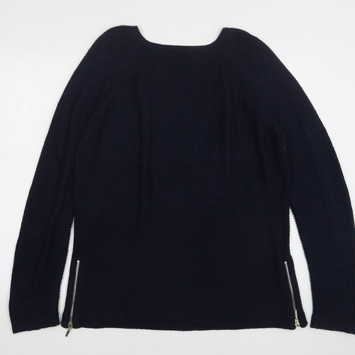 Debenhams  Womens Blue Round Neck  Acrylic Pullover Jumper Size 14