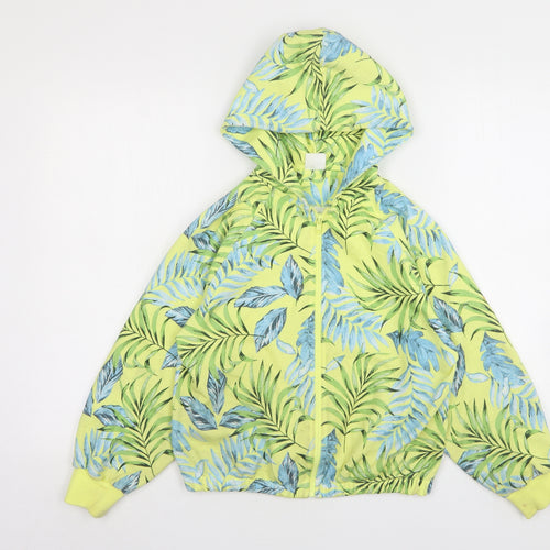 Zara Womens Multicoloured Floral Polyester Full Zip Hoodie Size 10