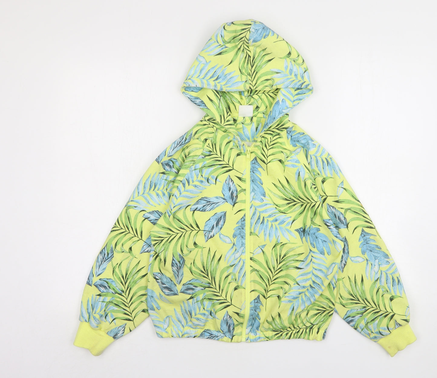 Zara Womens Multicoloured Floral Polyester Full Zip Hoodie Size 10