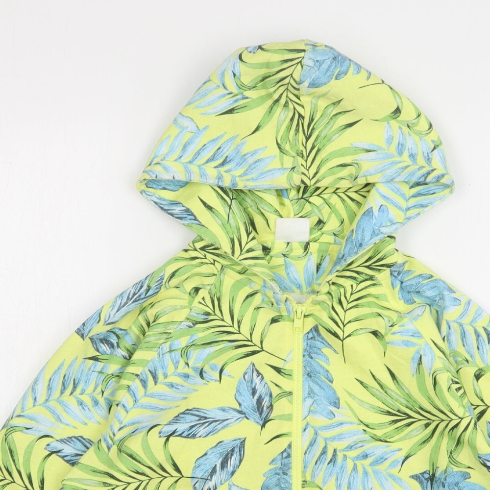 Zara Womens Multicoloured Floral Polyester Full Zip Hoodie Size 10