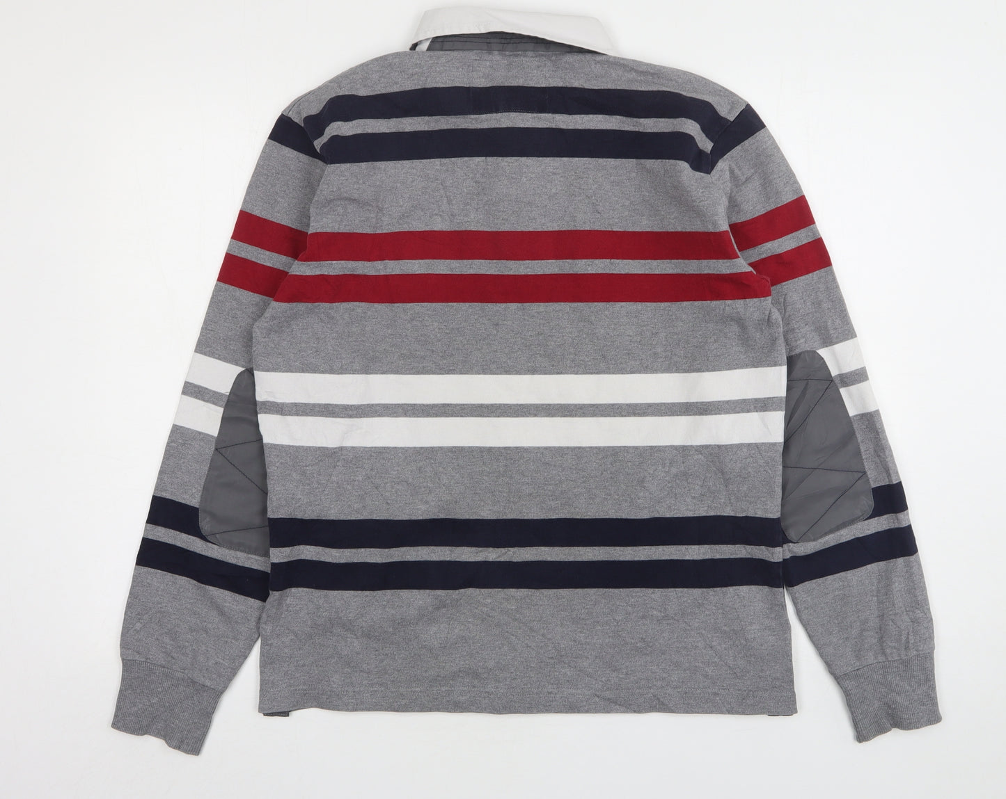 Gant  Mens Multicoloured Striped Cotton  Polo Size L Collared