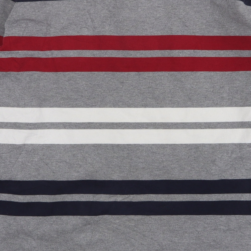 Gant  Mens Multicoloured Striped Cotton  Polo Size L Collared