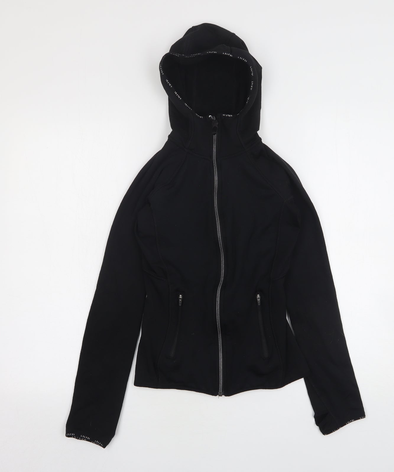 H&M Womens Black  Polyester Full Zip Hoodie Size XS
