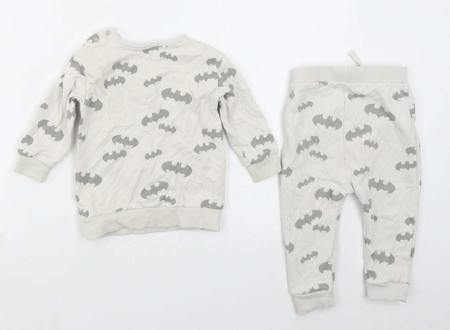 George Boys Grey Solid Cotton Cami Pyjama Set Size 12-18 Months  Pullover - Batman