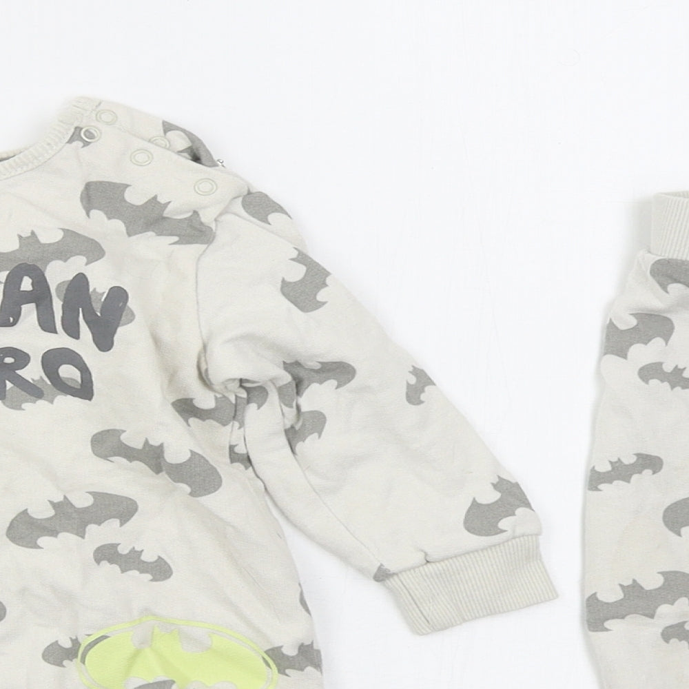 George Boys Grey Solid Cotton Cami Pyjama Set Size 12-18 Months  Pullover - Batman