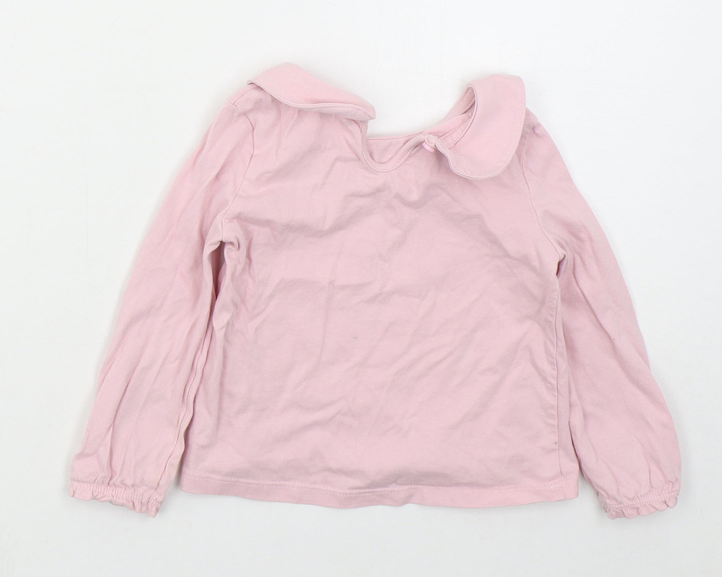 TU Girls Pink Floral Cotton Basic T-Shirt Size 18-24 Months Collared Pullover