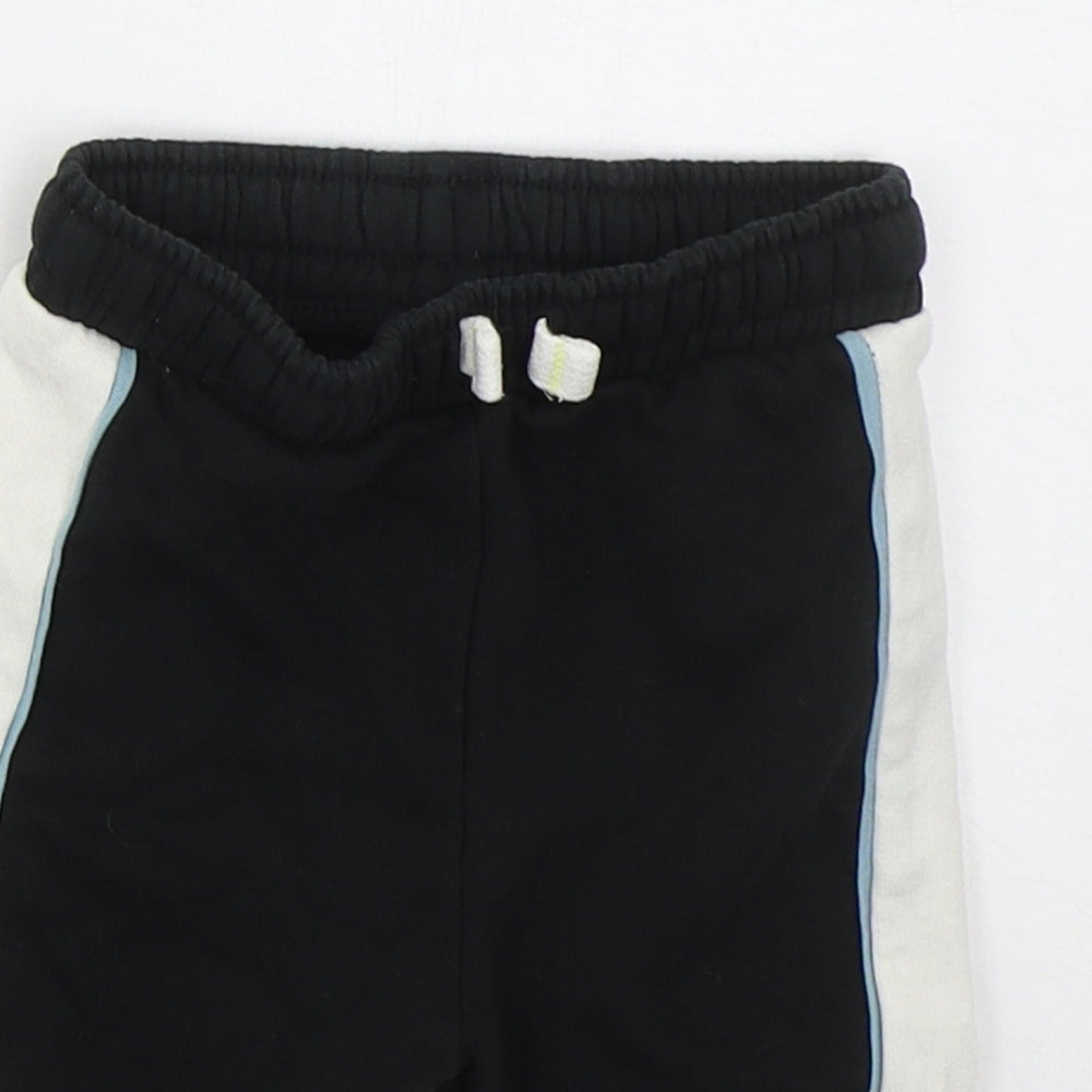 F&F Boys Black  Cotton Sweatpants Trousers Size 9-12 Months