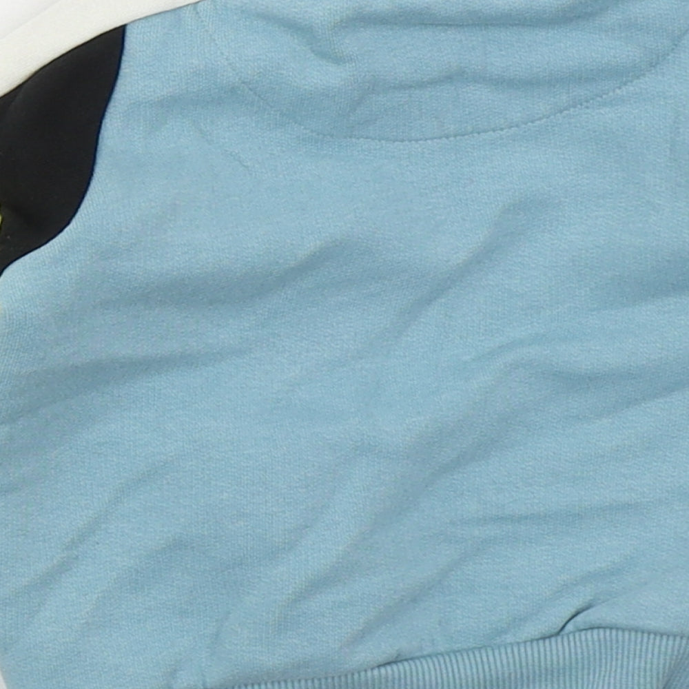 F&F Boys Blue Striped Cotton Basic T-Shirt Size 3-6 Months Crew Neck Pullover - Little One
