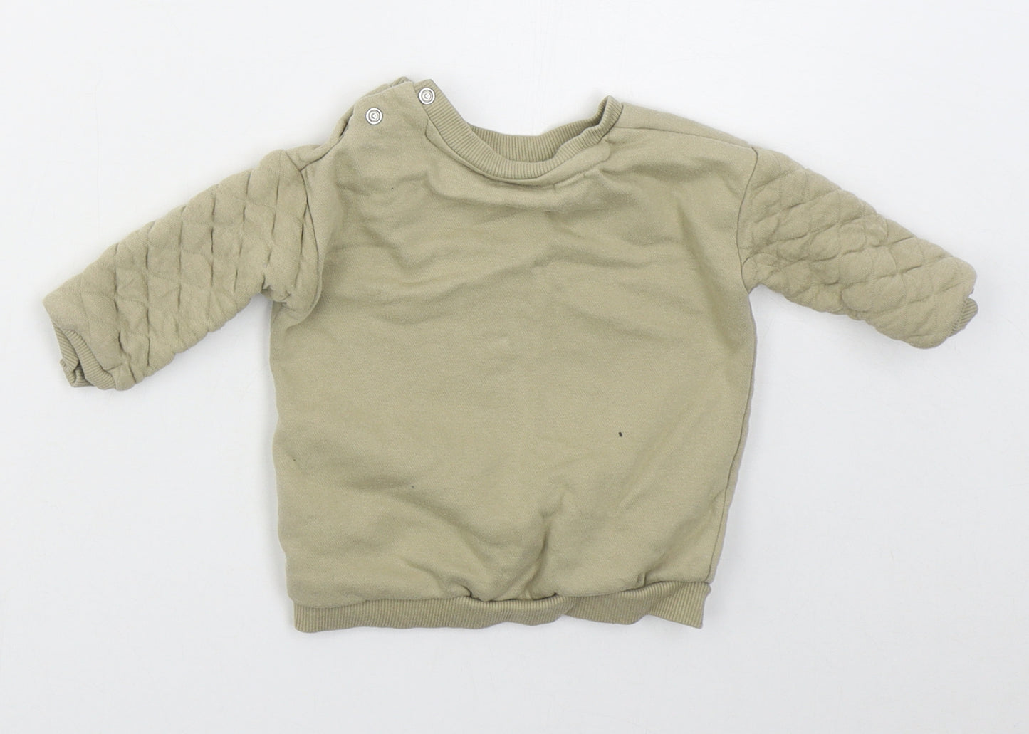 F&F Boys Beige  Cotton Basic T-Shirt Size 6-9 Months Crew Neck Pullover - Mickey Mouse