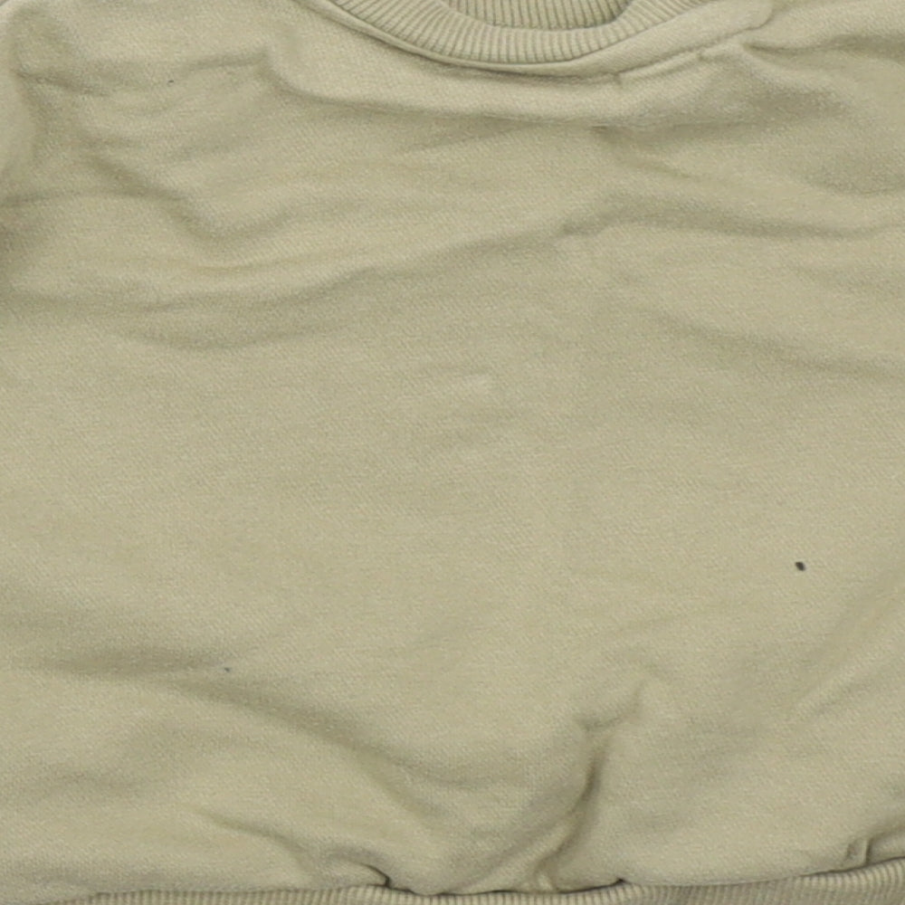 F&F Boys Beige  Cotton Basic T-Shirt Size 6-9 Months Crew Neck Pullover - Mickey Mouse