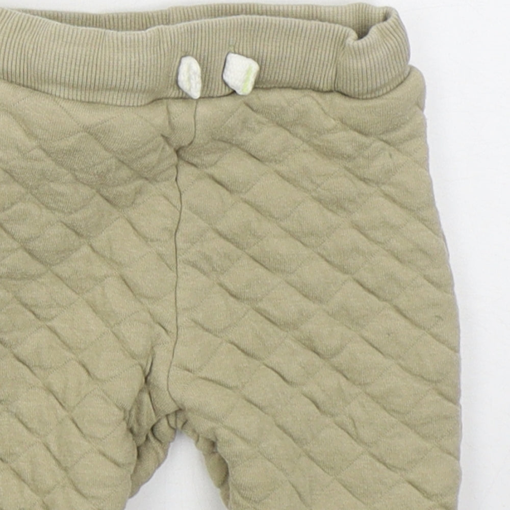 F&F Boys Beige  Cotton Sweatpants Trousers Size 6-9 Months