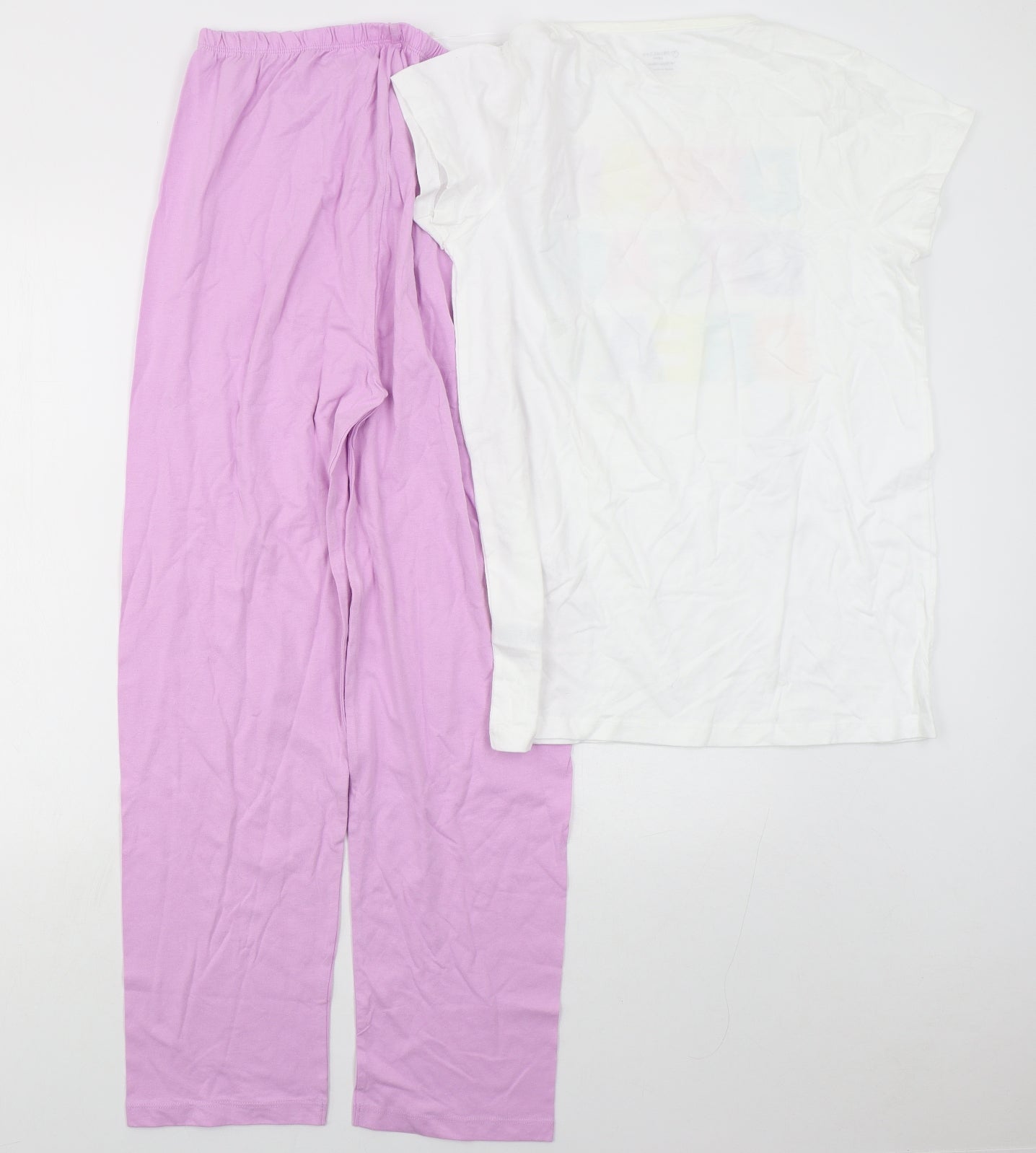 Primark Girls Pink Solid Cotton Top Pyjama Set Size 14-15 Years  Pullover - Dream