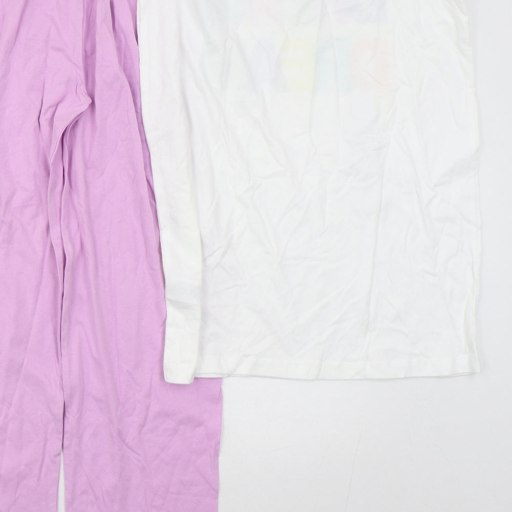 Primark Girls Pink Solid Cotton Top Pyjama Set Size 14-15 Years  Pullover - Dream