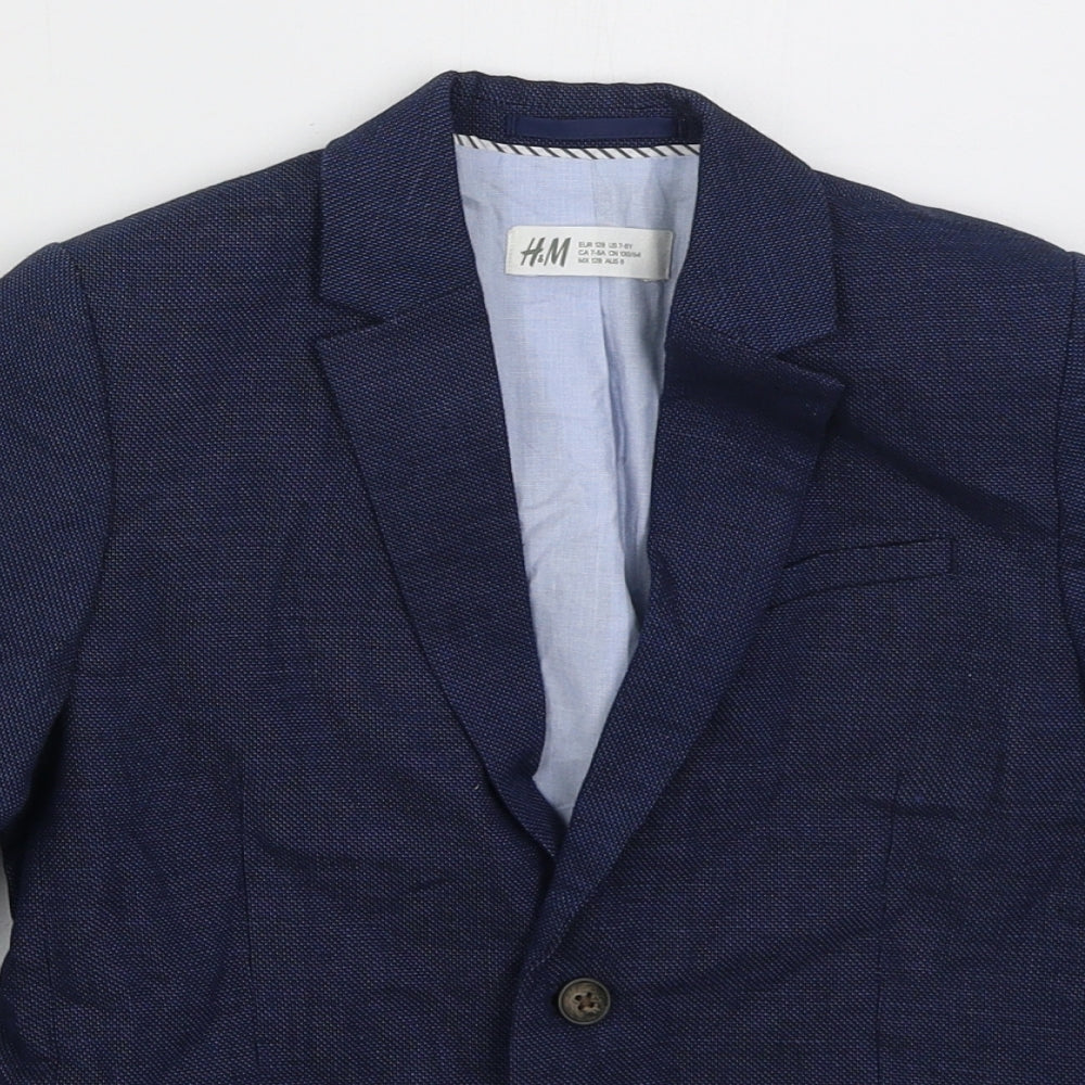H&M Boys Blue   Jacket Blazer Size 8 Years  Button