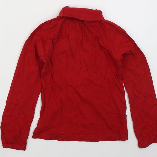 Dunnes Girls Red  Cotton Basic T-Shirt Size 8 Years Roll Neck Pullover