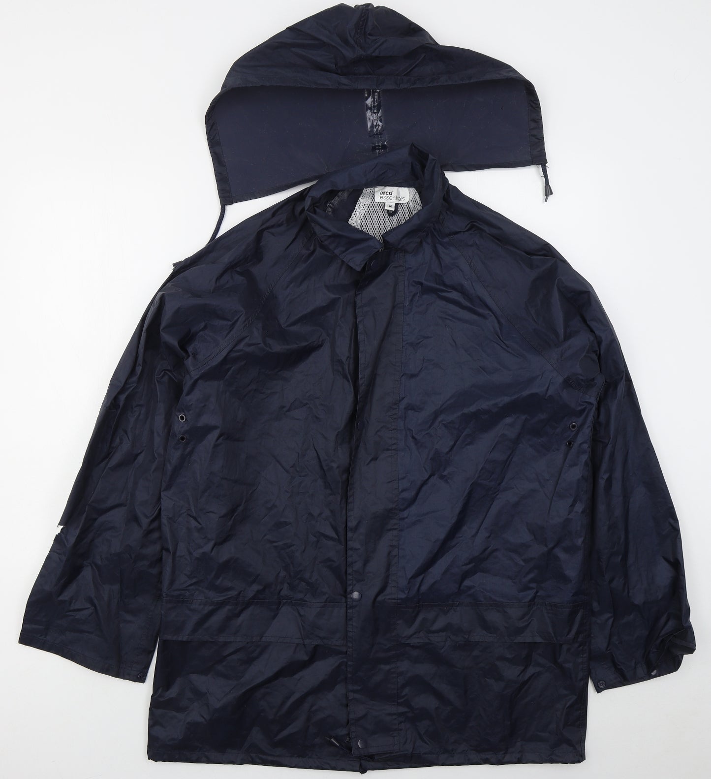 Arco Essentials Mens Blue   Rain Coat Coat Size M  Zip