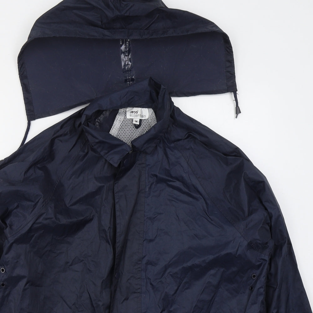Arco Essentials Mens Blue   Rain Coat Coat Size M  Zip