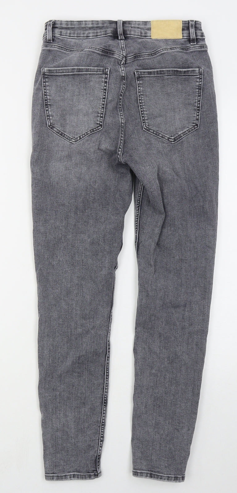 Zara Womens Grey  Cotton Skinny Jeans Size 12 L28 in Regular Button