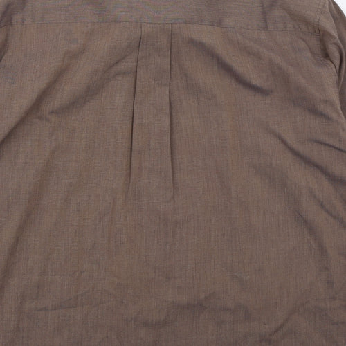 Double TWO Mens Brown  Polyester  Button-Up Size 15.5 Collared Button