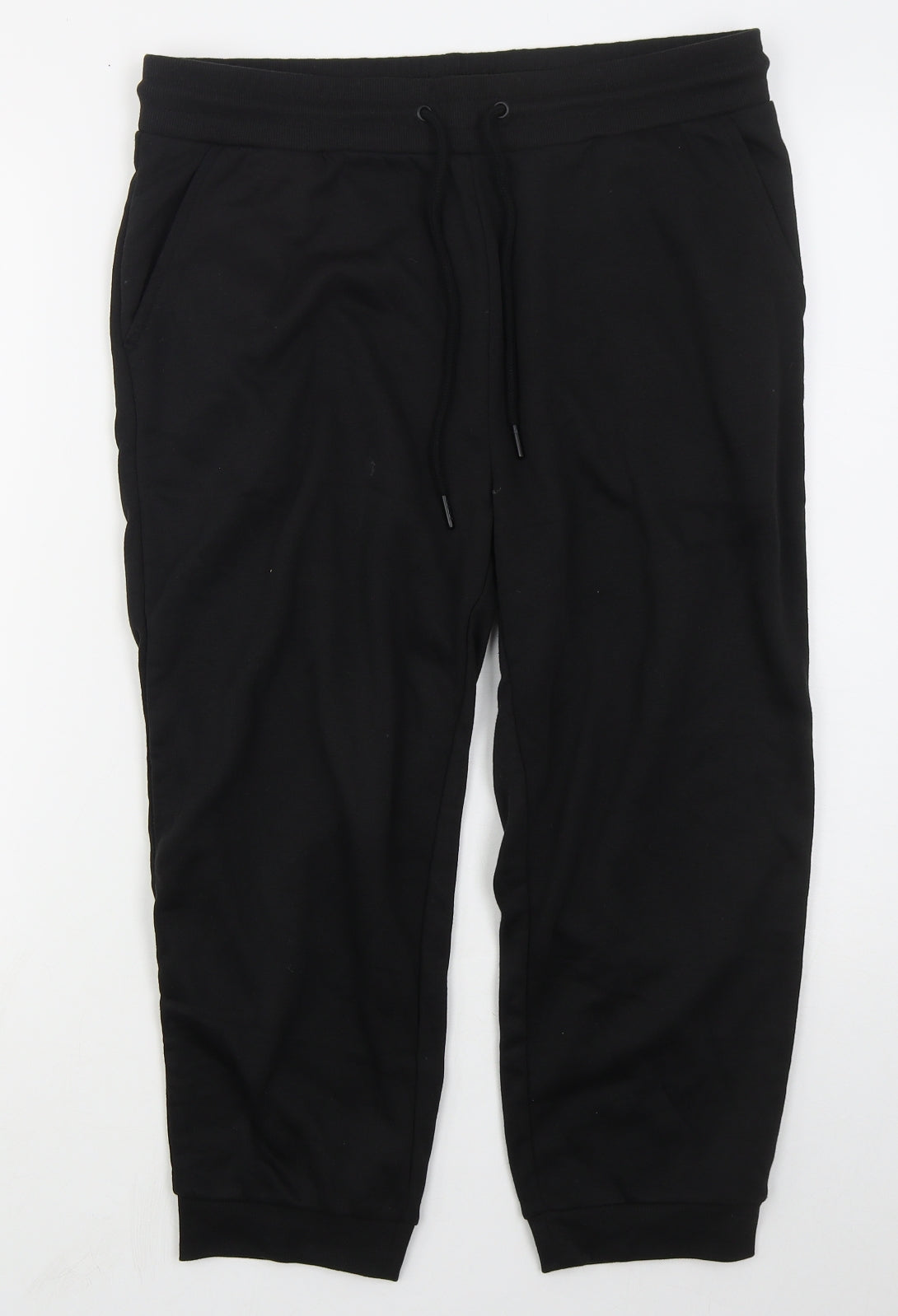 Studio Womens Black  Cotton Sweatpants Trousers Size 12 L21 in Regular Drawstring