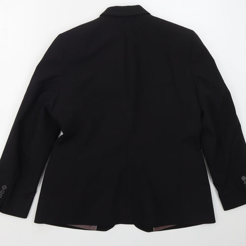 Simon Jersey Womens Black  Polyester Jacket Suit Jacket Size 14