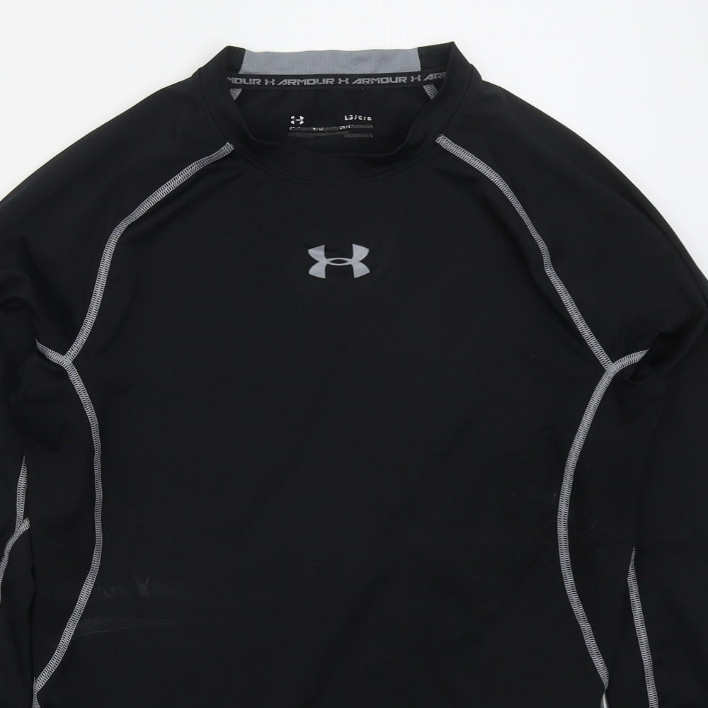 Under armour Mens Black  Polyester Basic T-Shirt Size L Crew Neck Pullover