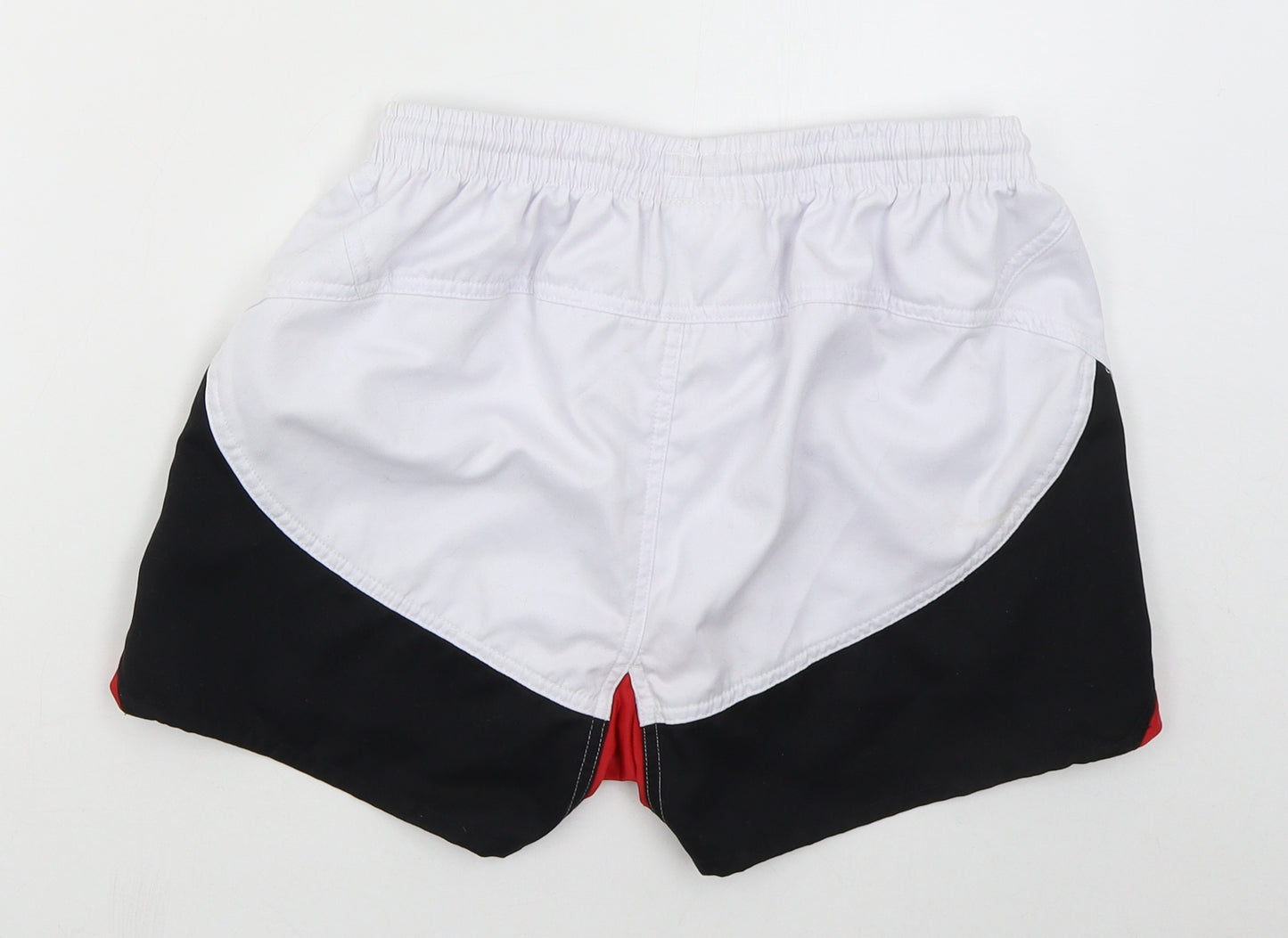 Kukri Mens White Colourblock Polyester Athletic Shorts Size XS  Regular Drawstring