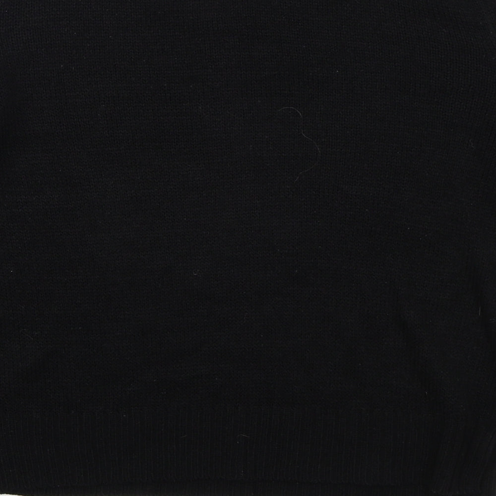 H&M Womens Black Crew Neck  Acrylic Pullover Jumper Size S
