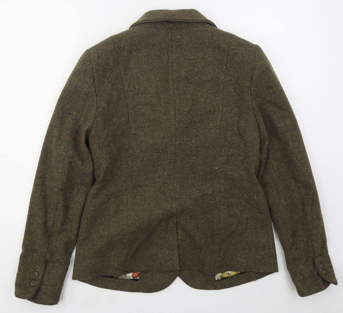 Ness Womens Green Spotted Wool Jacket Suit Jacket Size 14