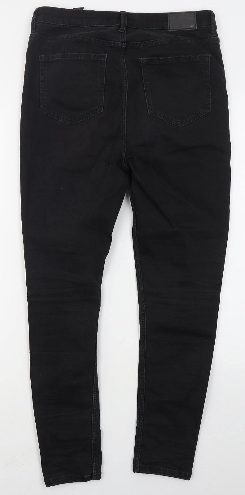 Marks and Spencer Womens Black  Cotton Skinny Jeans Size 12 L28 in Regular Button