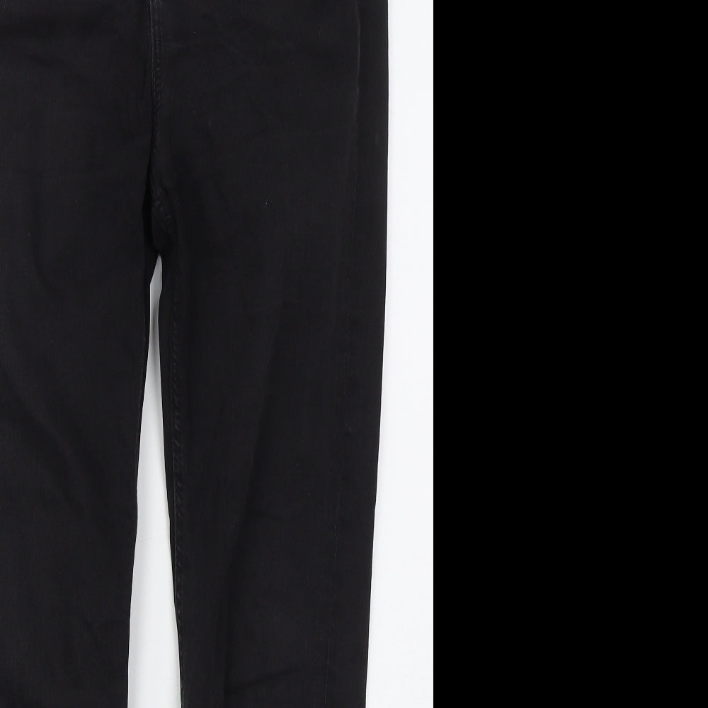 Marks and Spencer Womens Black  Cotton Skinny Jeans Size 12 L28 in Regular Button