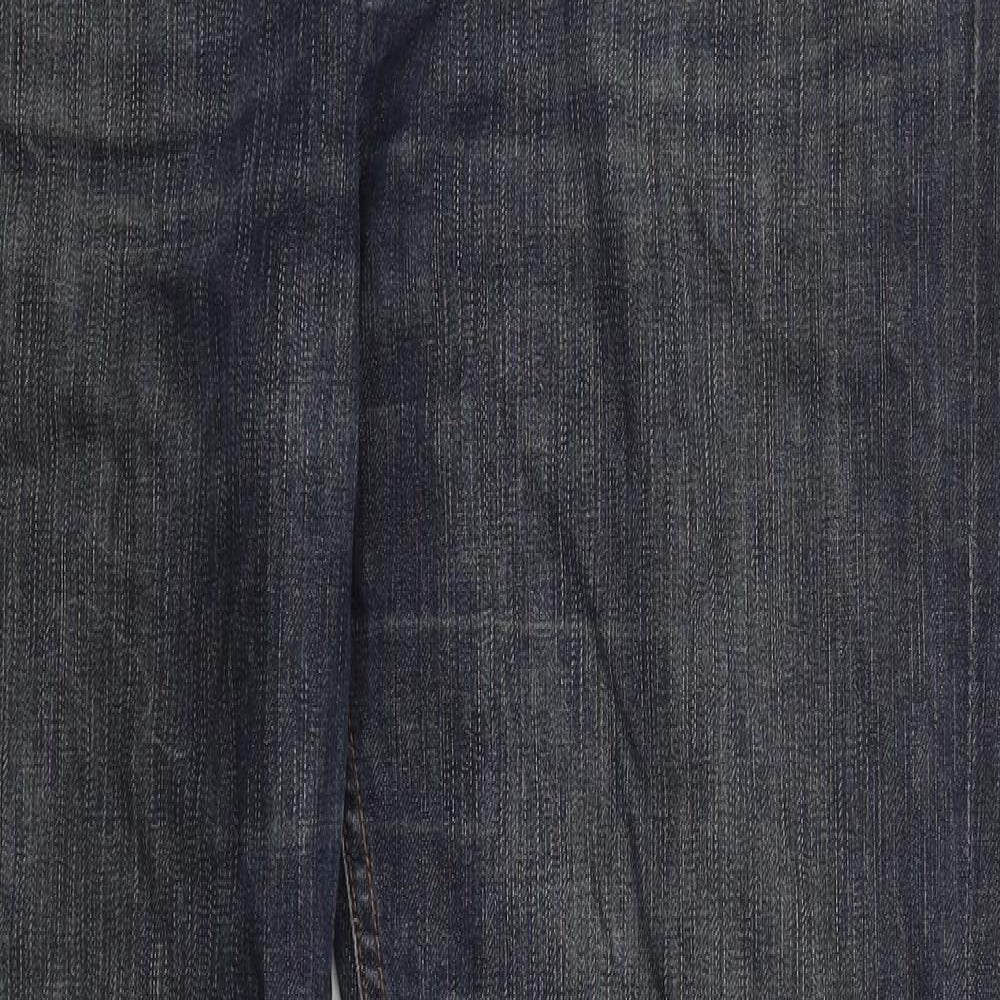 Relabelled Mens Blue  Cotton Straight Jeans Size 38 L33 in Regular Button