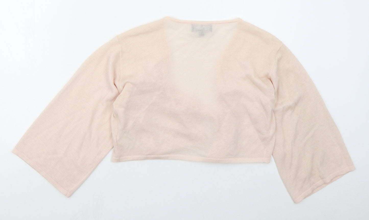 Fenn Wright Manson Womens Pink V-Neck  Wool Cardigan Jumper Size 12