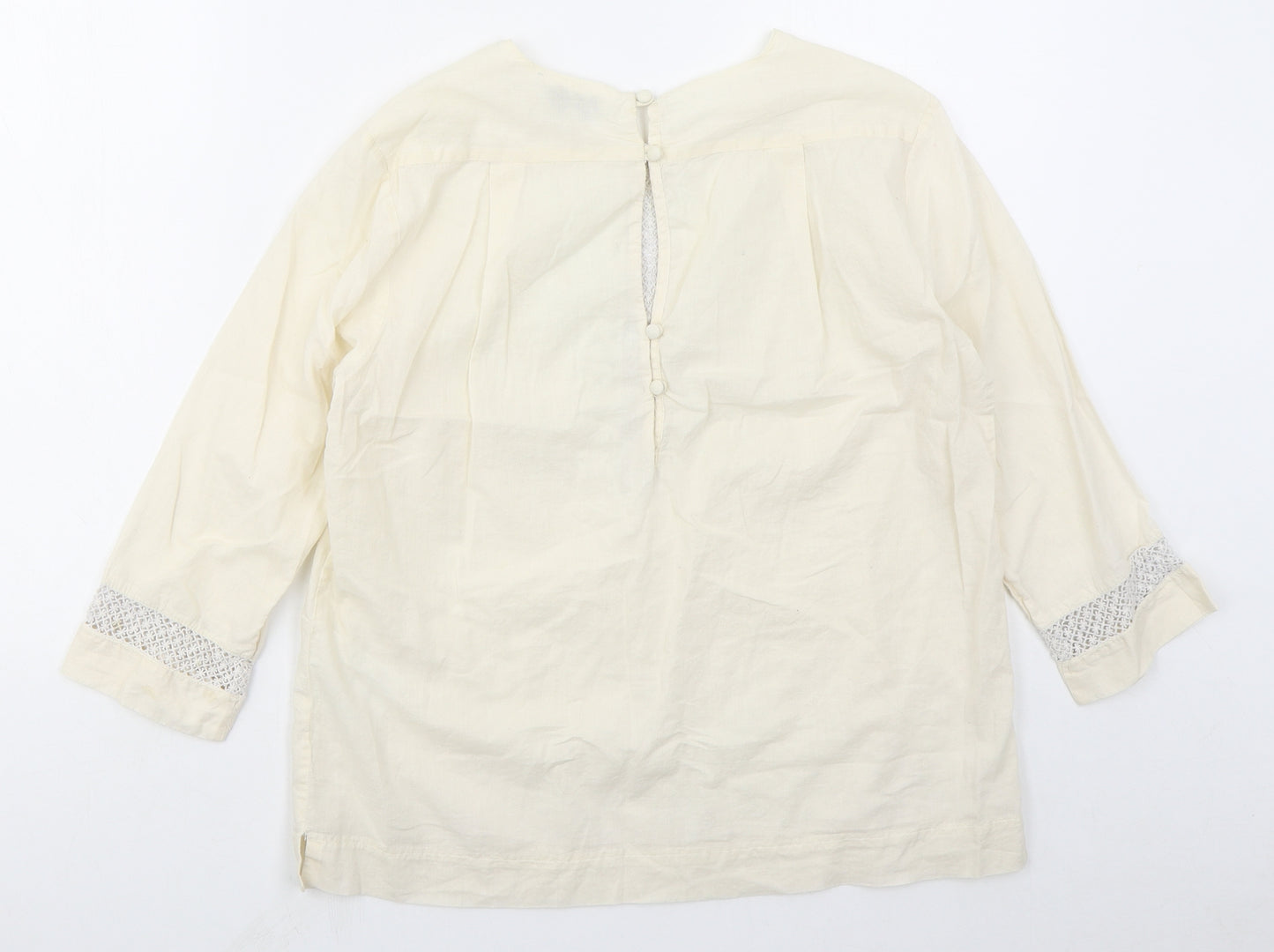 Noa Noa Womens Beige  Cotton Basic Blouse Size 8 Round Neck