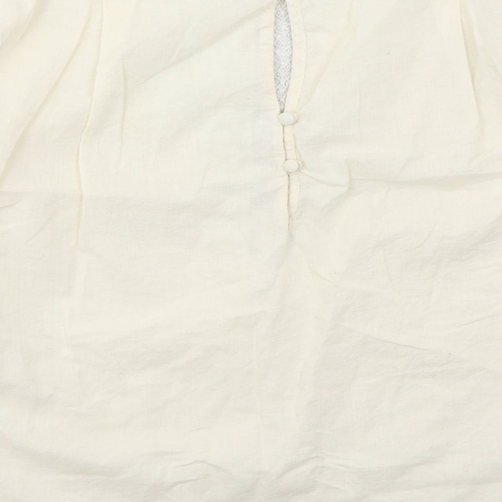 Noa Noa Womens Beige  Cotton Basic Blouse Size 8 Round Neck